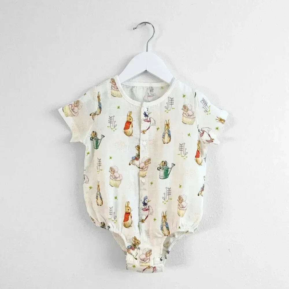 NWT Adorable Peter Rabbit Short Sleeve Baby Romper Onesie One-Piece 6-9M